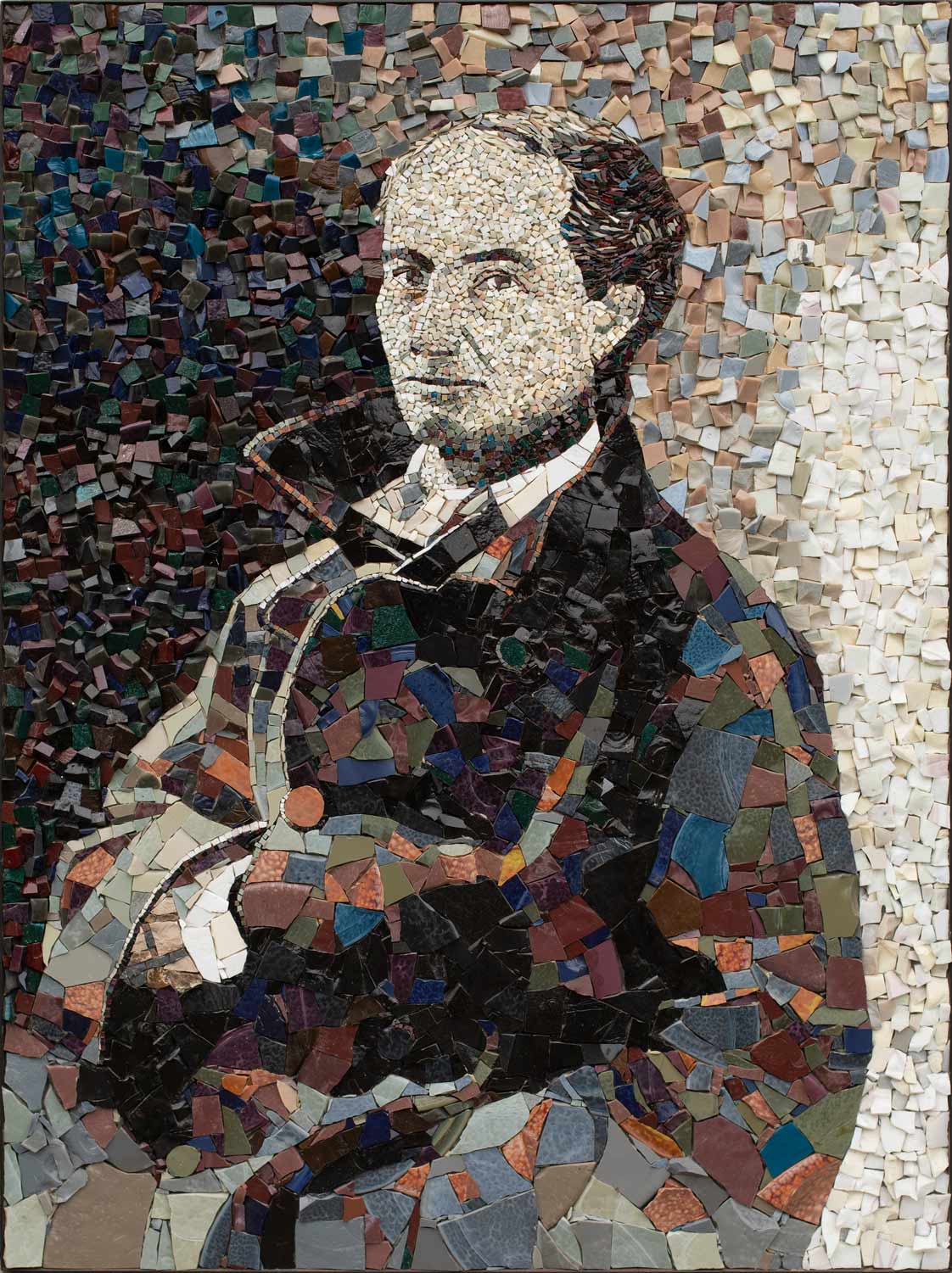 Portrait de Charles Baudelaire en mosaïque contemporaine