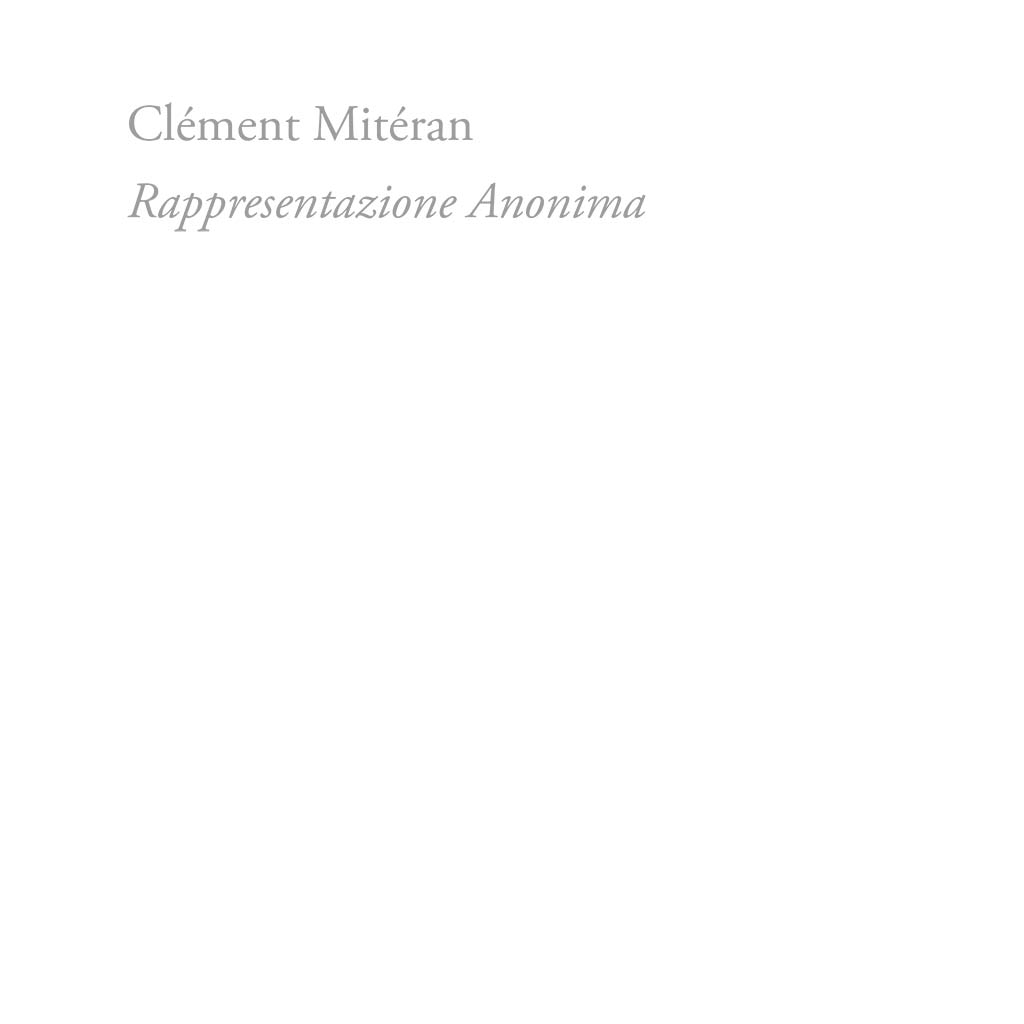 Couverture du catalogue d'exposition "Rappresentazione anonima"