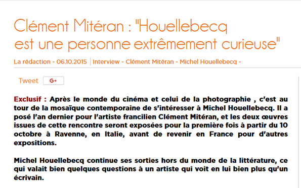 Interview de Clément Mitéran sur son portrait de Michel Houellebecq