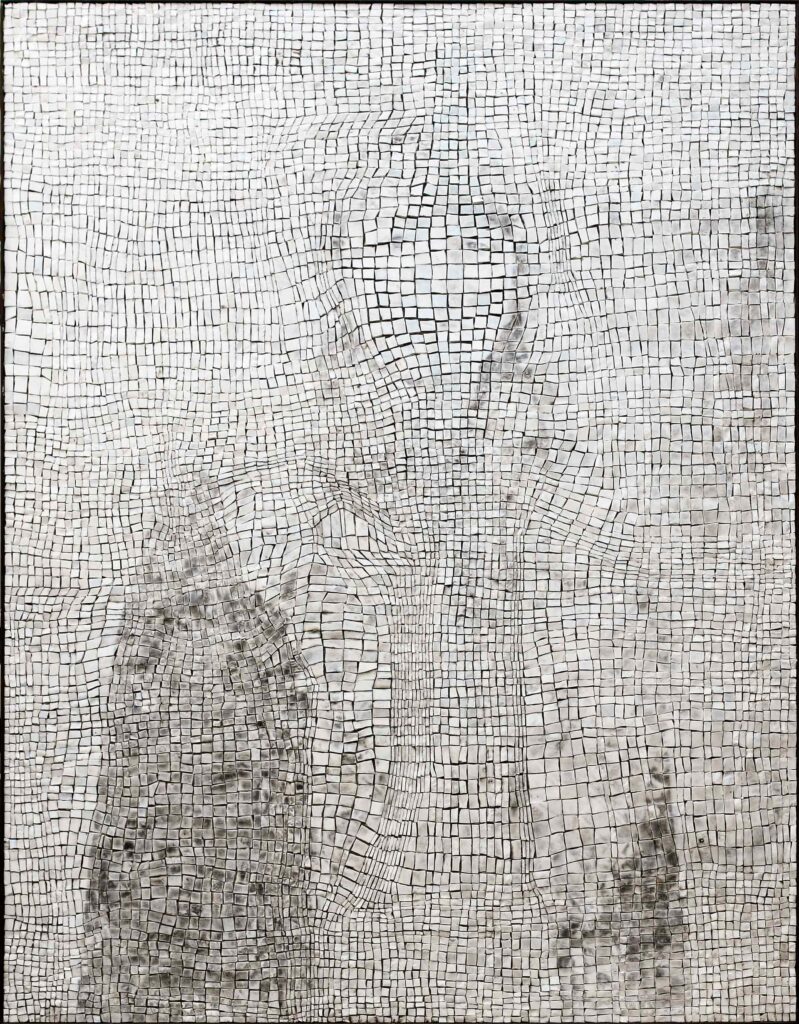 Lintoleum, portrait anonyme photographique sur mosaïque