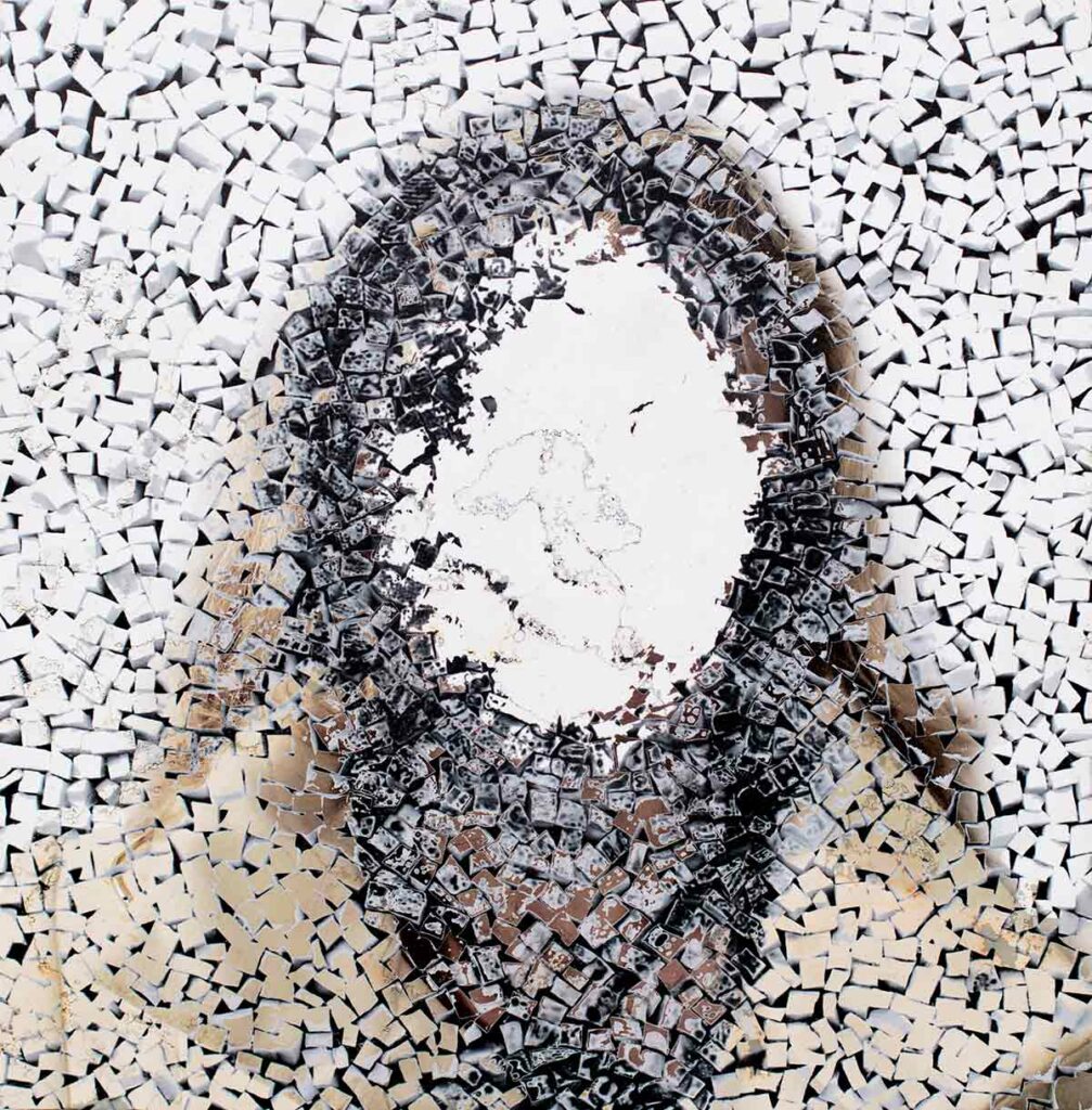 Damnatio memoriae in tondo, artwork by Clément Mitéran