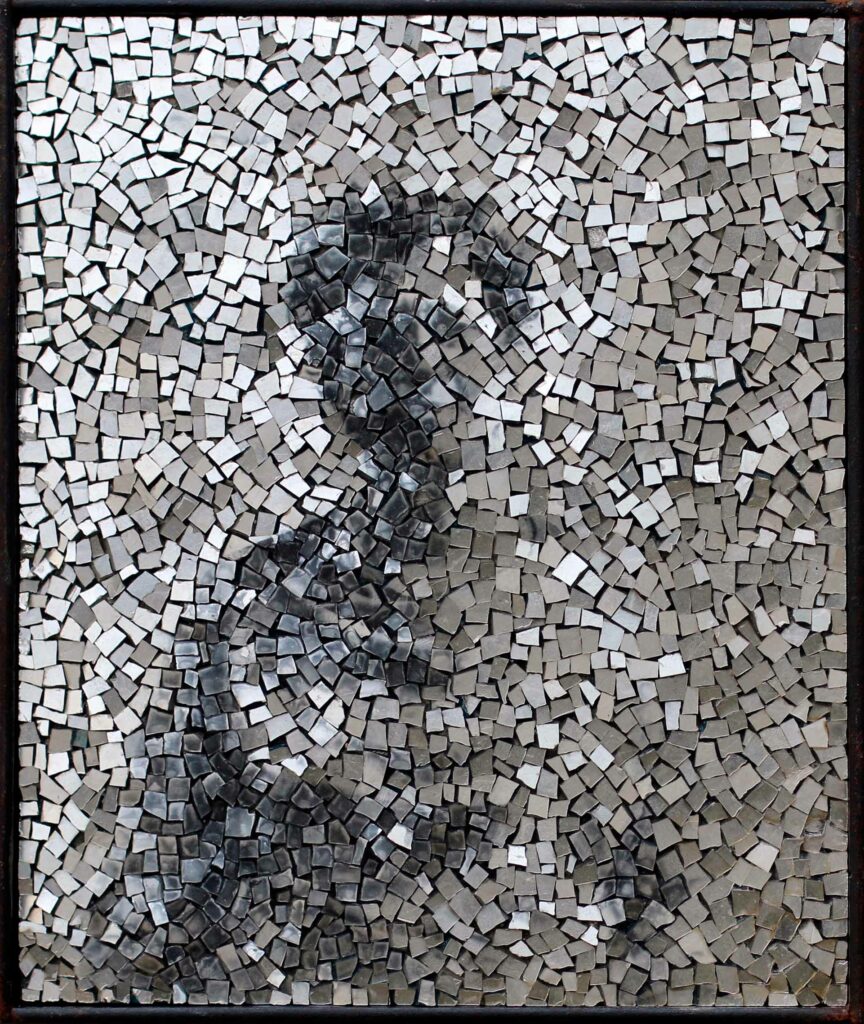 Simulacrum I, anonymous portrait photograph in contemporary mosaic by Clément Mitéran