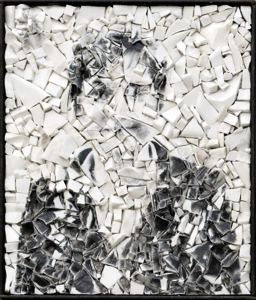 Scarti II, mosaic photograph of an anonymous portrait by Clément Mitéran
